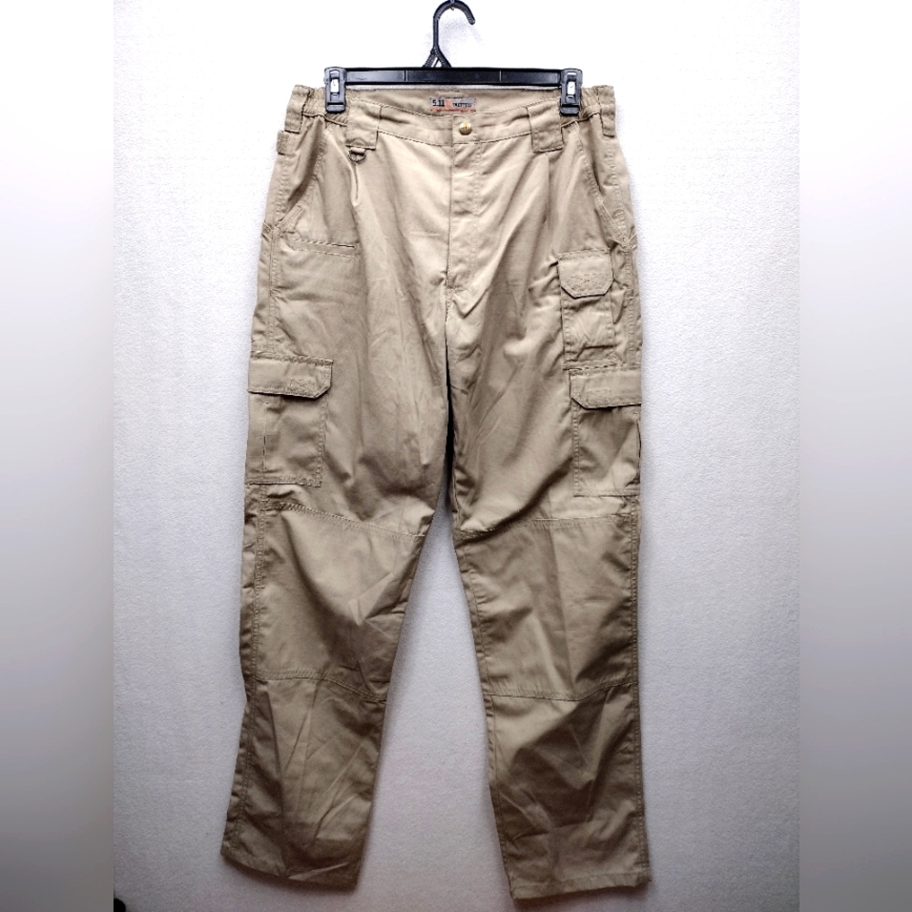 511 Tactical Cargo Military Pants Mens 36x36 Tan Ripstop Elasticwaist DoubleKnee
